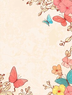 蝶恋花橙色蝴蝶背景