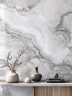 大理石纹路客厅流体画