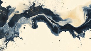 黄色流体艺术画