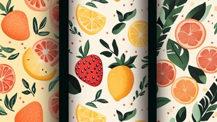 水果食物印花墙纸设计