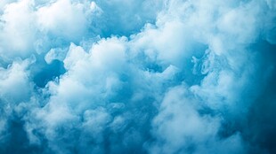 水墨云烟蓝色背景