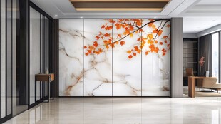 新中式红叶屏风