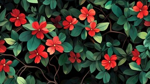 植物背景扁平插画