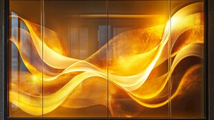 金色线条意境背景墙