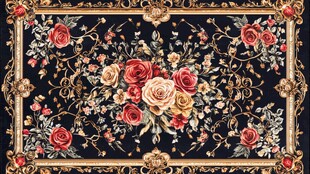 手绘欧式复古玫瑰