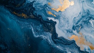 蓝色流体创意抽象画