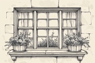 手绘窗台