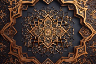 金色奢华浮雕装饰设计