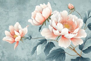 手绘质感牡丹花