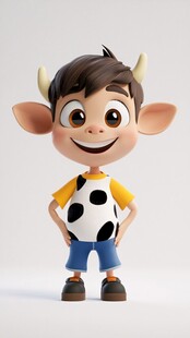 卡通小牛ip设计