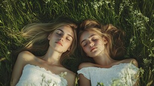 躺在草地上睡觉