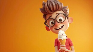 甜品食品广告漫画代言