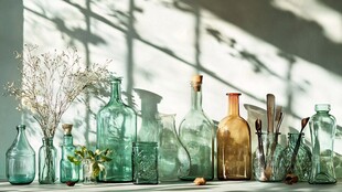 阳光下的玻璃瓶