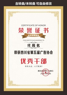 公司荣誉证书