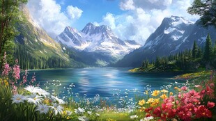 宽屏风景画