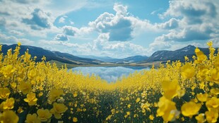 高清油菜花全景