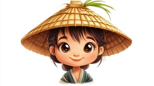 农家少女卡通形象
