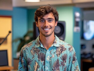 站在学生工作室射击