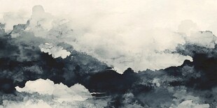 烟墨意境山水水彩画