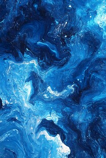 蓝色流体创意抽象画