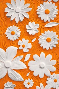 3d浮雕缤纷花卉