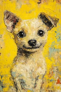 小狗油画