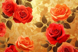 3d立体玫瑰花藤背景