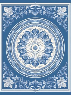 原创欧式花纹方巾图案