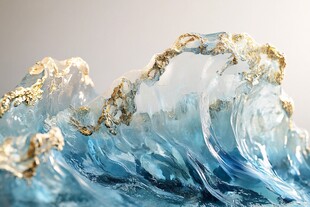 金色蓝绿色水晶石头