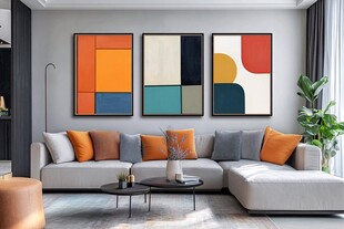 轻奢素雅色块挂画