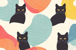 猫咪印花背景