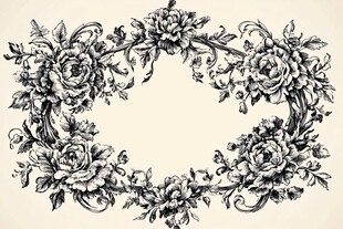 手绘欧式复古玫瑰