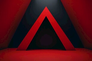 红色背景金字塔