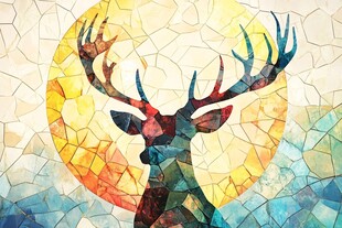 创意鹿人当代装饰画