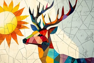 个性创意唯美麋鹿墙画
