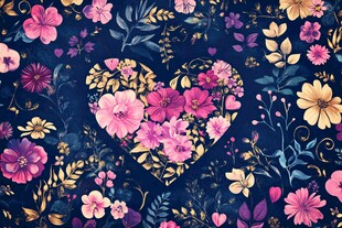 心形花布花卉布纹