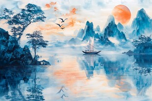 新中式禅意山水船