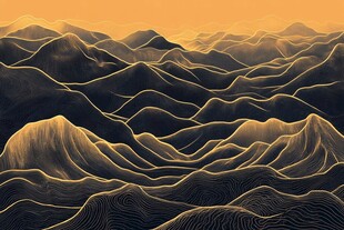 金色山脉3d立体山脉