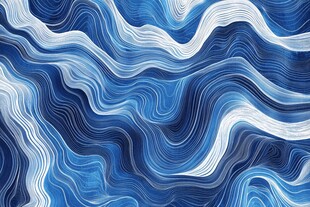 蓝白波浪线条