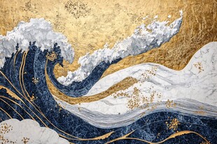 海浪仙鹤海浪酒店壁画