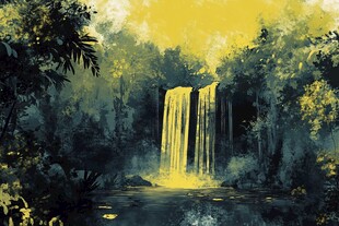 黄果树瀑布插画