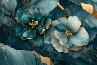 牡丹花线描金轻奢