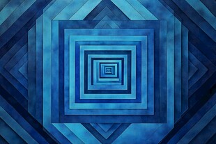 蓝色几何图形艺术