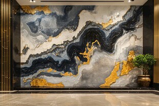 高端酒店艺术背景墙