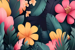 植物背景扁平插画