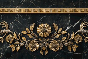 浮雕贴金工艺墙设计