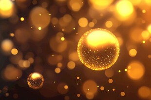 金黄小圆球抽象背景图