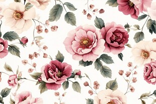 手绘质感牡丹花