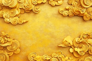 金色云纹浮雕