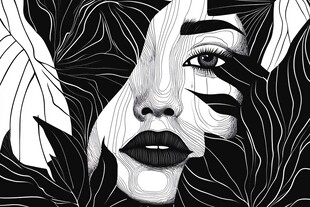 黑白人物装饰画